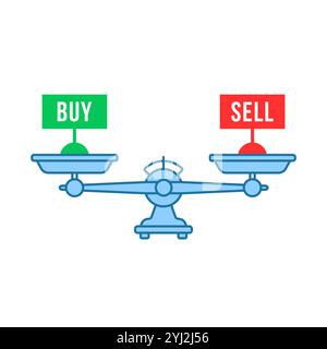 linear scale with buy and sell nameplates Stock Vector