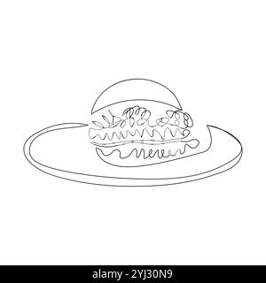 Continuous line drawing of National cheese lovers day icon. Hand drawn minimalist linear sketch of wheel of cheese with holes and a piece cut. Vector Stock Vector