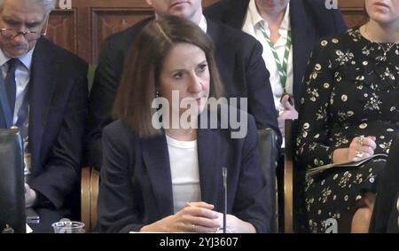 Screen grab of Work and Pensions Secretary Liz Kendall appearing before the Work and Pensions Select Committee at the House of Commons where she signalled that there is no "tension" between plans to make savings from limiting winter fuel allowance to the poorest pensioners and more people taking up pension credit. Picture date: Wednesday November 13, 2024. Stock Photo