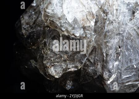 Big natural double quartz crystal isolated on black background Stock Photo