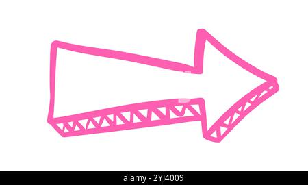 Scribble Straight Arrow Sign Hand Drawn Vector Stock Vector