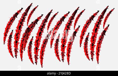 Claws scratches. Monster claw animal slash marks background. Tiger claws vector illustration. Stock Vector