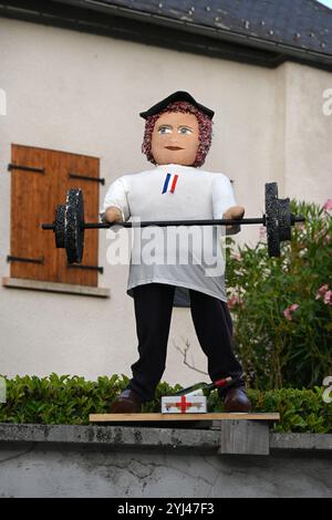 Mounaque of Campan, Tall Doll or Puppet of French Weight Lifter, Campan Hautes-Pyrénées Pyrenees France Stock Photo