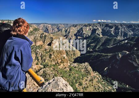 Barranca del Cobre (Copper Canyon), Sierra Tarahumara, view from Divisadero, State of Chihuahua, Mexico Stock Photo