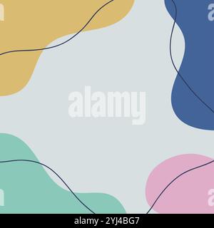 Abstract background with wavy shapes. Vector illustration for your design Stock Photo