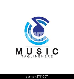 Music vector logo illustration design template Stock Vector