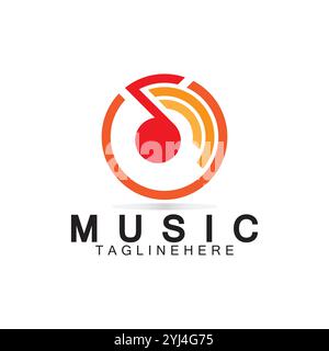 Music vector logo illustration design template Stock Vector