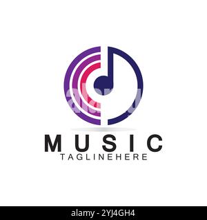 Music vector logo illustration design template Stock Vector
