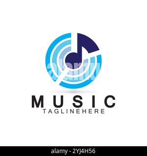 Music vector logo illustration design template Stock Vector