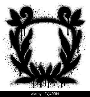 Wreaths graffiti with black spray paint. vector illustration. Stock Vector
