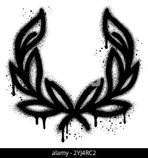 Wreaths graffiti with black spray paint. vector illustration. Stock Vector