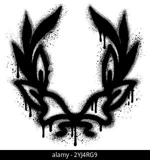 Wreaths graffiti with black spray paint. vector illustration. Stock Vector