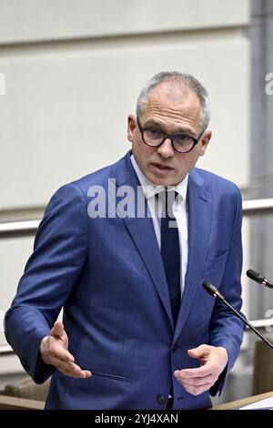 Brussels, Belgium. 13th Nov, 2024. Flemish Minister-President Matthias Diependaele pictured during a plenary session of the Flemish Parliament in Brussels, Wednesday 13 November 2024. BELGA PHOTO DIRK WAEM Credit: Belga News Agency/Alamy Live News Stock Photo