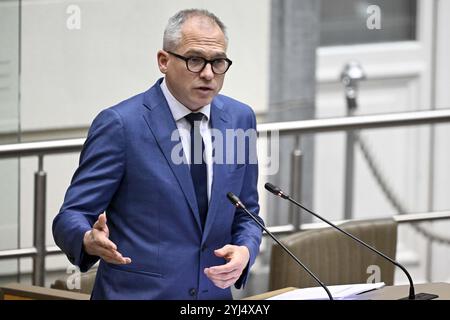 Brussels, Belgium. 13th Nov, 2024. Flemish Minister-President Matthias Diependaele pictured during a plenary session of the Flemish Parliament in Brussels, Wednesday 13 November 2024. BELGA PHOTO DIRK WAEM Credit: Belga News Agency/Alamy Live News Stock Photo