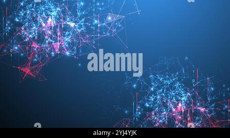 Big Data futuristic, technology light design. Vector datum digital background. Illustration innovation of data system. Hand drawn illustration. Stock Vector