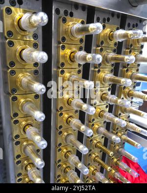 PET preform mold. Injection moulding machine. Stock Photo