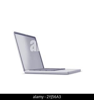 3D cartoon laptop computer isolated. Stock Vector