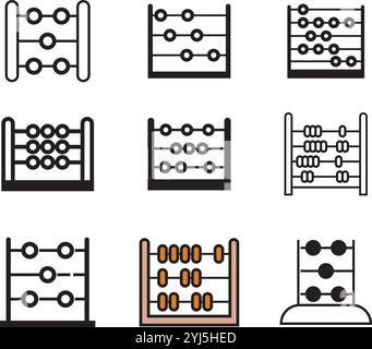 Abacus Icon Illustration Logo Design Stock Vector