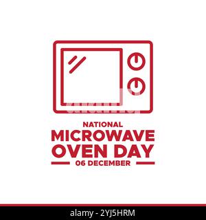 National Microwave oven day December 6 vector illustration, suitable for web banner poster or card Stock Vector