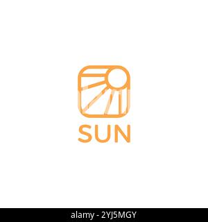 Sun Logo Vector Design. Sun Line Icon Vector Stock Vector