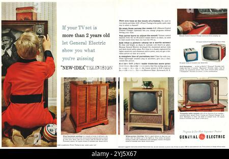 1950s usa general electric televisions hi-res stock