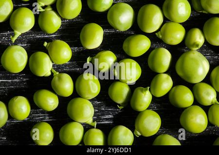 green peas beans texture background closeup top view Stock Photo