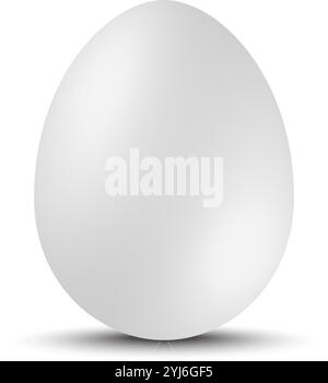 white egg on a white background. Vector illustration Stock Vector