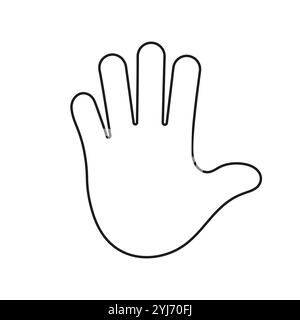 Open Hand Line Icon. Stop Gesture Outline Symbol. High Five Gesture Sign. Greetings Icon. Editable Stroke. Isolated Vector Illustration Stock Vector