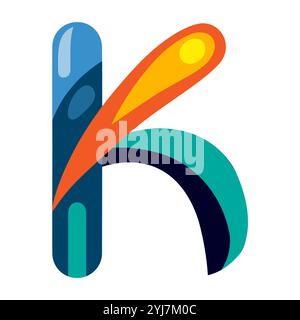 cosmos effect alphabet letter vector illustration. Modern fantasy character. Stock Vector