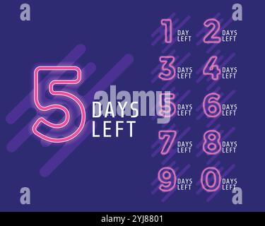 number of days left banner for marketing Stock Vector