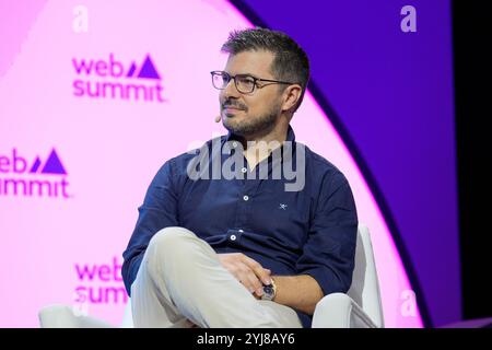 Luken Aragon, VP of Marketing King, addresses the audience during the first day of WEB SUMMIT 2024 in Lisbon, Portugal. 11th Dec, 2024. Credit: Brazil Photo Press/Alamy Live News Stock Photo