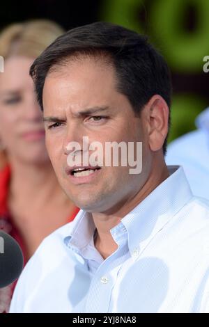 Miami, United States Of America. 12th Apr, 2015. MIAMI, FL - AUGUST 13: Florida Republican Senator Marco Rubio appeared with Mitt Romney at El Palacio de los Jugos on August 13, 2012 in Miami, Florida. People: Florida Republican Senator Marco Rubio Credit: Storms Media Group/Alamy Live News Stock Photo