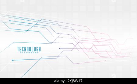 white technology circuit lines diagram background design Stock Vector ...