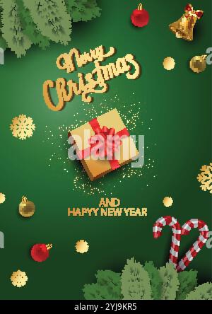 merry Christmas greetings card blue sky background. abstract vector illustration graphic design Stock Vector