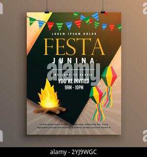 festa junina party poster design holiday greeting Stock Vector