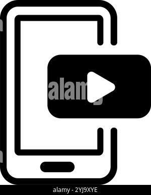 IVector ion illustration of watching videos on smartphone Stock Vector