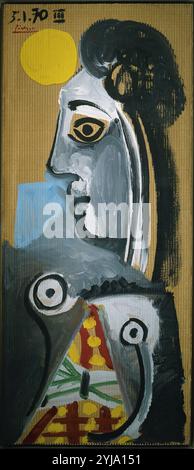 ARTE S. XX. ESPAÑA. PICASSO, Pablo Ruiz (1881-1973). Pintor español. 'BUSTO DE MUJER' (1970). Oleo sobre cartón. Museo Picasso. BARCELONA. Cataluña. Stock Photo