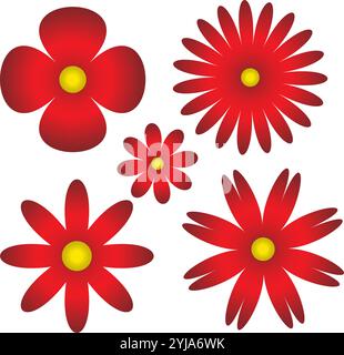 Red Flowers Design Vector Stock Vector