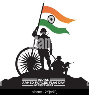 Armed Forces Flag Day of India Vector Illustration design, Indian Armed Forces Flag Day, 7 December Stock Vector