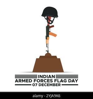 Armed Forces Flag Day of India Vector Illustration design, Indian Armed Forces Flag Day, 7 December Stock Vector