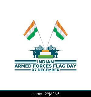 Armed Forces Flag Day of India Vector Illustration design, Indian Armed Forces Flag Day, 7 December Stock Vector