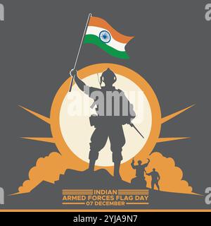 Armed Forces Flag Day of India Vector Illustration design, Indian Armed Forces Flag Day, 7 December Stock Vector