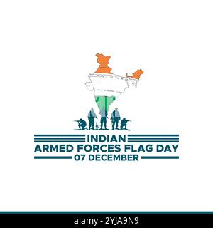 Armed Forces Flag Day of India Vector Illustration design, Indian Armed Forces Flag Day, 7 December Stock Vector
