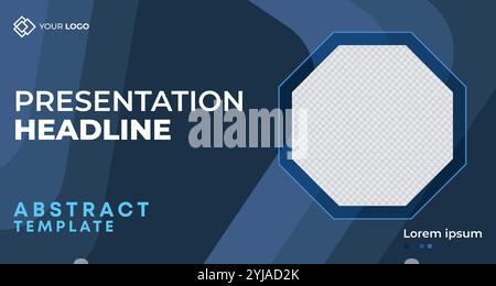 Business Presentation Slides Template. Company Profile Brochure Cover Design. Conference Event Invitation Template Website Slider, Landing Page Stock Vector