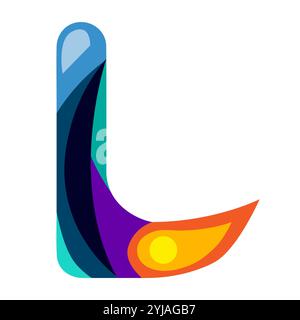 cosmos effect alphabet letter vector illustration. Modern fantasy character. Stock Vector