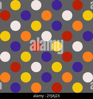 Seamless pattern of colorful circles in vibrant hues, ideal for modern luxury designs, textiles, and wallpapers. High quality vector illustration with Stock Vector