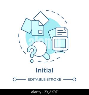 Initial stage soft blue concept icon Stock Vector