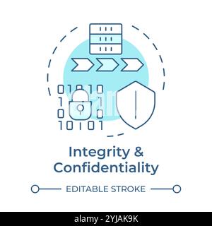 Integrity and confidentiality soft blue concept icon Stock Vector