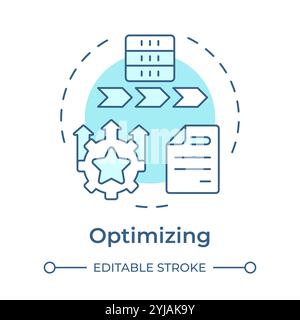 Optimizing stage soft blue concept icon Stock Vector