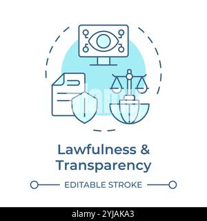 Lawfulness and transparency soft blue concept icon Stock Vector